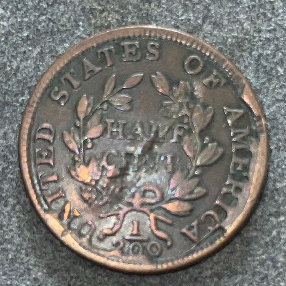 1804 Spiked Chin Half Cent. Stems, crosslet 4 with cud errors on the obverse. - Picture 4 of 10